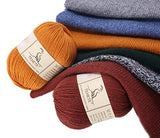 TEHETE Merino Wool Yarn for Knitting 3-Ply Soft Crochet Yarn (Star Blue)