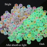 1000 Pcs Mixed Glow Letter Beads Colorful Acrylic Letter Bead Luminous Heart Shape Beads Glow in The Dark Letter Beads for Bracelet Necklace Jewelry Making
