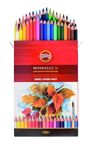 Koh-I-Noor Hardtmuth MONDELUZ 36, Set of Aquarell Color Pencils, 36pcs
