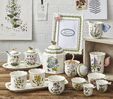 Portmeirion - Botanic Garden Bouquet Collection – 3 Piece Tea Set - Includes Teapot, Sugar Bowl and Creamer- Figural Butterfly Handle