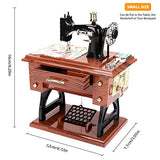 Globalstore Music Box, Vintage Mini Sewing Machine Music Box Gifts for Christmas, Birthday, Valentine's Day, Thanksgiving, Table Decoration Hand-Operated Present Adults Girls Boys Kid Toys