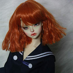 Yuzhijie Garage Kit 1/3 1/4 1/6 1/8 High Temperature Fashion Hair Wavy Wire BJD Wig Doll (Color : 3, Size : 1 4(18 19CM))