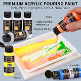 Acrylic Pouring Paint Set, 48 Colors (2 oz/Bottle) with Silicone Oil & Gloss Medium, Assorted Colors, High Flow Acrylic Paint, No Mixing Needed, Art Supplies for Pouring on Canvas, Wood and More