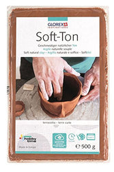 Glorex 68075137 Soft Clay 500g, Terracotta, 17.5 x 11.5 x 1 cm