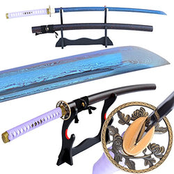 Colored Sharp Blade Japanese Samurai Katana Sword (Folded Blue)