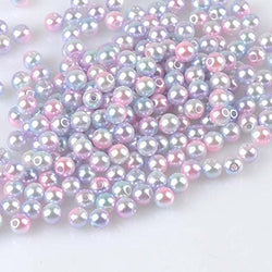 6mm Multicolor Pearl Acrylic Spacer Ball Round Beads Craft Hobby Kids School Scrapbooking DIY (Pink