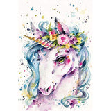 DIY 5D Diamond Painting Kits for Adults & Kids Good Luck Unicorn Full Drill Round Diamond Crystal Gem Art Painting Perfect for Home Wall Decor Gift (12x16inch)