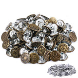 FENGWANGLI Jeans Buttons –Bronze Metal Buttons 10 Styles Tack Buttons Replacement Kit Studs Snap