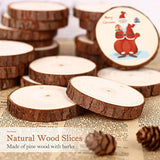 Wood Slices 30Pcs 2.4"-2.8" Unfinished Natural Wooden Slice Circle Kit Without Hole for Rustic Wedding Decorations Round Coasters&Halloween/Christmas Ornaments DIY Arts Crafts