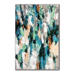 Sdmikeflax Abstract Wall Art Teal Wall Art for Living Room Large Size, Turquoise Decor Paintings for Wall Decorations Canvas Wall Art for Bedroom Wall Pictures for Living Room Wall Decorations 24"x36"