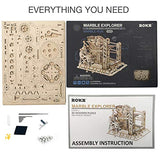 ROKR 3D Assembly Wooden Puzzle Brain Teaser Game Mechanical Gears Set Model Kit Marble Run Set Unique Craft Kits Christmas/Birthday/Valentine's Gift for Adults & Kids Age 14+(LG503-Lift Coaster)