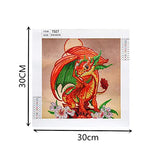 Baby Dragon Special Shaped Diamond Painting DIY 5D Partial Drill Cross Stitch Kits Crystal Rhinestone of Picture Serial Diamond Embroidery Arts Craft (Multicolor)