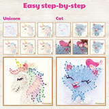 Hapinest String Art Craft Kit Gifts for Tween Girls Ages 10 11 12 Years Old and Up | Makes 3 Designs - Unicorn, Cat, and Flower