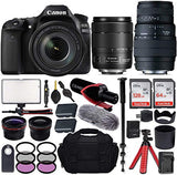 Canon EOS 80D DSLR Camera with EF-S 18-135mm f/3.5-5.6 is USM + Sigma 70-300mm f/4-5.6 DG Macro Lens for Canon EOS & All-in-One Professional Travel Bundle