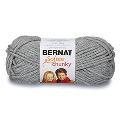 Bernat Softee Chunky Yarn, Grey Heather, Single Ball