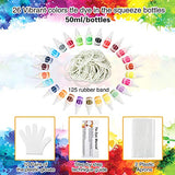 Tie Dye DIY Kit, 26 Colors Fabric Dye Kits for Kids, Adults and Large Groups, 173 Pack Party Tie Die Supplies with Aprons, Gloves, Rubber Bands and Plastic Table Covers