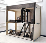 CONTEMPORIST style large 2-store Dollhouse with Furniture set.