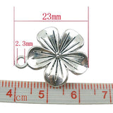 Housweety 20 PCs Silver Tone Lily Flower Charms Pendants Findings