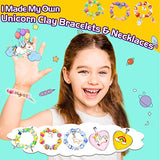 YOFUN Make Your Own Unicorn Clay Jewelry - Unicorn Craft Kits for Girls, Jewelry Making Kits for Children, Arts and Crafts for Kids Ages 8-12 and Up, Makes Tons of Unicorn Bracelets and Necklaces