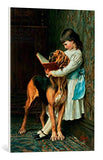 kunst für alle Canvas Print: Briton Riviere Naughty Boy or Compulsory Education Fine Art Print, Canvas on Stretcher, Ready to Hang Wall Picture, 19.7x27.6 inch / 50x70 cm