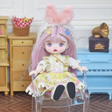 SISON BENNE 16cm Mini Cute BJD Dolls 1/8 Ball Jointed Girl Doll with Fashion Clothes Full Outfits Shoes Wigs Makeup, Best Gifts for Kids (30#)