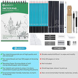 Drawing Kit Set,50PCS Art Supplies for adults teenage girls,Drawing Sketch Pencils Kit with Graphite/Charcoal Pencils,Erasers and 100 Page Sketch Pad(50PCS)