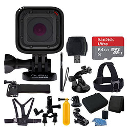 GoPro HERO Session + Medium Carrying Case + Floating Handle + 64GB Micro SD Memory Card + Monopod +