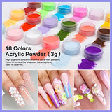 Morovan Acrylic Nail Kit for Nail Extension Acrylic Powder Liquid Monomer Carving Powder Glitter Beginner Kits with Nail Tips Files Nail Art Starter Tools Professional with Everything