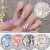 6 Boxs Nail Art Glitters Sequins Irregular Natural 3D Mica Marble Sheet Nail Art Supplies Metallic Shining Flakes Nail Sticker Jewelry Designs for Acrylic Nails Decorations