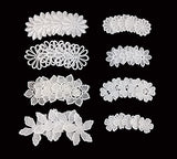 Honbay 40pcs Mix Style White Hollow Out Lace Flower Applique Patch Sewing Craft Decoration