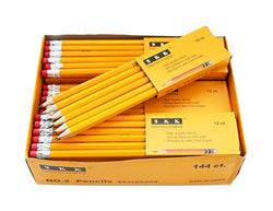 SKKSTATIONERY Pre-sharpened pencils, Pencils Sharpened with eraser top, 2 HB pencil, 144/box.