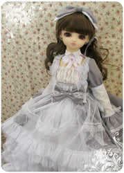 Free Gift /BJD DOLL Clothes 1/4 MSD DD BJD Dress Skirt Suit Outfit Lolita Doll Dollfie LUTS / Light Grey Fog