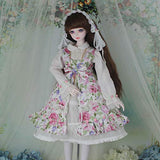 XSHION 1/3 BJD SD Doll Clothes, Pastoral Printed Blossom Dress Clothes Costume Outfit Set for 1/3 Ball Jointed Doll Clothes Dress Up Accessories