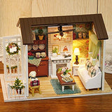 TuKIIE DIY Miniature Dollhouse Kit, 1:24 Scale Creative Room Wooden Mini Doll House Accessories with Furniture for Kids Teens Adults