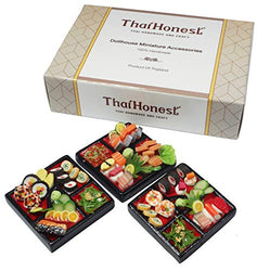 ThaiHonest Mixed Set 3 Dollhouse Miniature Sushi Bento ,Tiny Food, Collectibles