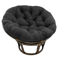 Blazing Needles Solid Microsuede Papasan Chair Cushion, 48" x 6" x 48", Black