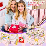 PinkSheep Charm Bracelet Beads Bracelet BFF Bracelet Making Kit for Kids Girls 16PS Charms Unicorn Mermaid Rainbow Best Friends Fashion Jewelry Gift for Kids