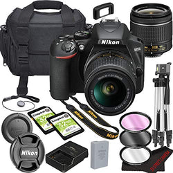 Nikon intl D3500 DSLR Camera Bundle with 18-55mm VR Lens - Built-in Wi-Fi-24.2 MP CMOS Sensor - -EXPEED 4 Image Processor and Full HD Videos64GB Memory(17pcs)