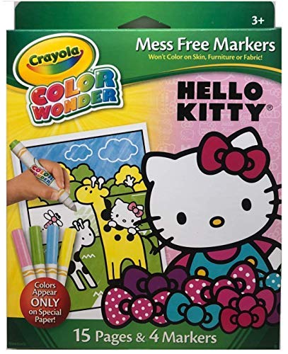 Crayola Color Wonder Markers, Mess Free Hello Kitty 15 Page Coloring Pad and 4 Markers
