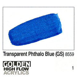 Golden High Flow Arcylic Paint, 1 Ounce, Transparent Phthalo Blue (Green Shade)