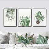 Handser Diamond Painting by Numbers Green Plants Nordic Style Watercolor Diamond Embroidery 5D DIY Diamond Painting Cross Stitch Kits Wall Paint Home Decor (Picture Size:11.8x17.7inch)