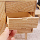 BARMI 1:12 Dollhouse Cabinet Exquisite DIY Wooden Miniature Dollhouse Cabinet Sideboard,Perfect DIY Dollhouse Toy Gift Set Wood