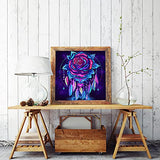 5D Diamond Painting Kits for Adults, DIY Fantasy Rose Flower Round Full Drills Canvas Diamond Arts Craft Supply for Home Wall Decor Living Room Paintings Gift 13.7x13.7 inch