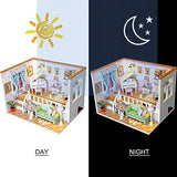 Decdeal DIY House Decor with LED Light Accessories Furniture Miniature Doll House Wooden Craft Kits Best Birthday Gifts for Women and Girls