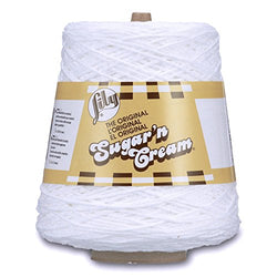 Lily Sugar'n Cream Cotton Cone Yarn, 14 oz, White , 1 Cone