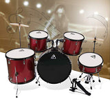 22inch 5 Piece Adults Drum Set, Les Ailes de la Voix Complete Full Size Adult¡¯s Drum Set Cymbal Child Kit with Stool Sticks Red