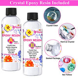 214Pcs Epoxy Resin Jewelry Making Kit for Beginners, Include Silicone Resin Jewelry Molds, 12 Colors Resin Pigment, Glitters, Foil Flakes for Earrings Pendants Necklace Bracelet Rings Keychain Making