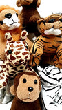 Playscene Suede Jungle / Zoo Animals, Assorted Suede Plush Jungle Animals (12 Piece Set)