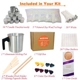 ACEYFD Candles Making Kit Supplies -Easy to Make Colored Candles- DIY Gift Kits Include Candle Pouring Pitcher, 2.2 LBs Soy Wax, Centering Devices, Tins, Wicks, Wicks Sticker & Stir Rod