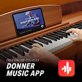 Donner DDP-80 88 Key Weighted Keyboard Piano, Beginner Digital Piano Full Size Electric Keyboard with Stand, Power Adapter, Triple Pedal and MIDI Connecting
